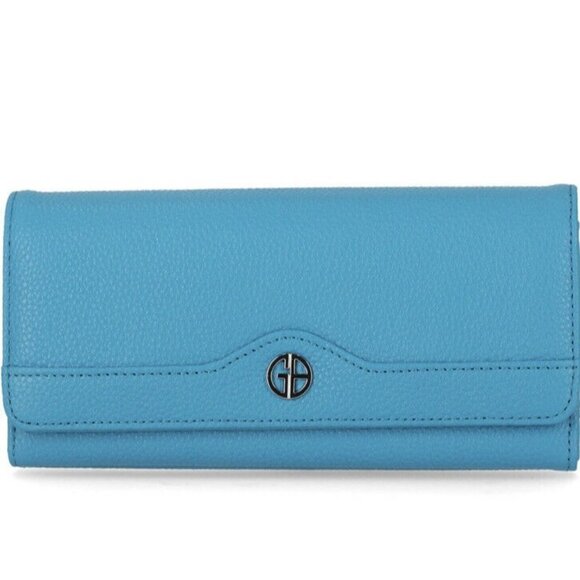 Giani Bernini blue pebble wallet Receipt Wallet - Picture 1 of 3